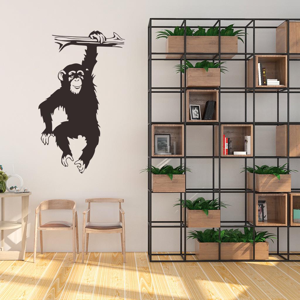Black Gorilla Monkey Wall Sticker Decal for Living Room Bedroom Background Decor