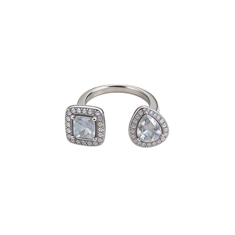 Geometric Zircon Oval Ring For Women Elegant Fashion Jewelry Gift