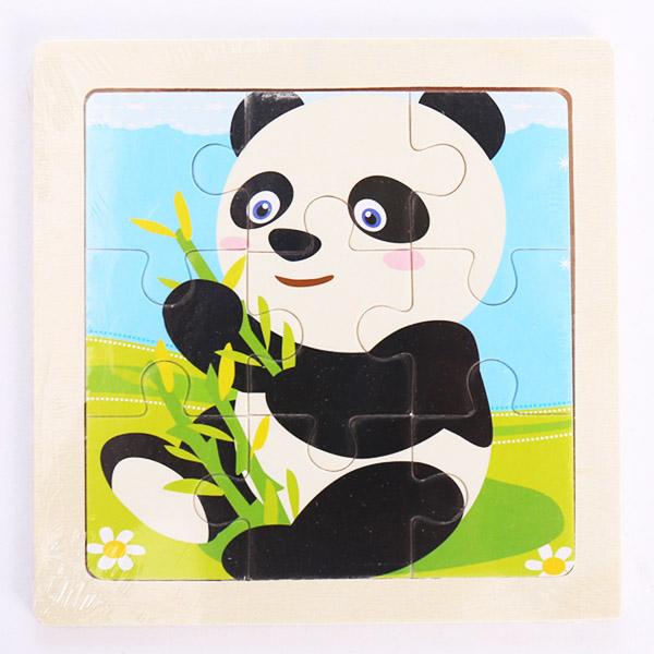 New 9 Piece Montessori Wooden Puzzle Cartoon Dinosaur Transportation Jigsaw 3d Puzzle Early Learning Educational Toys for Kids