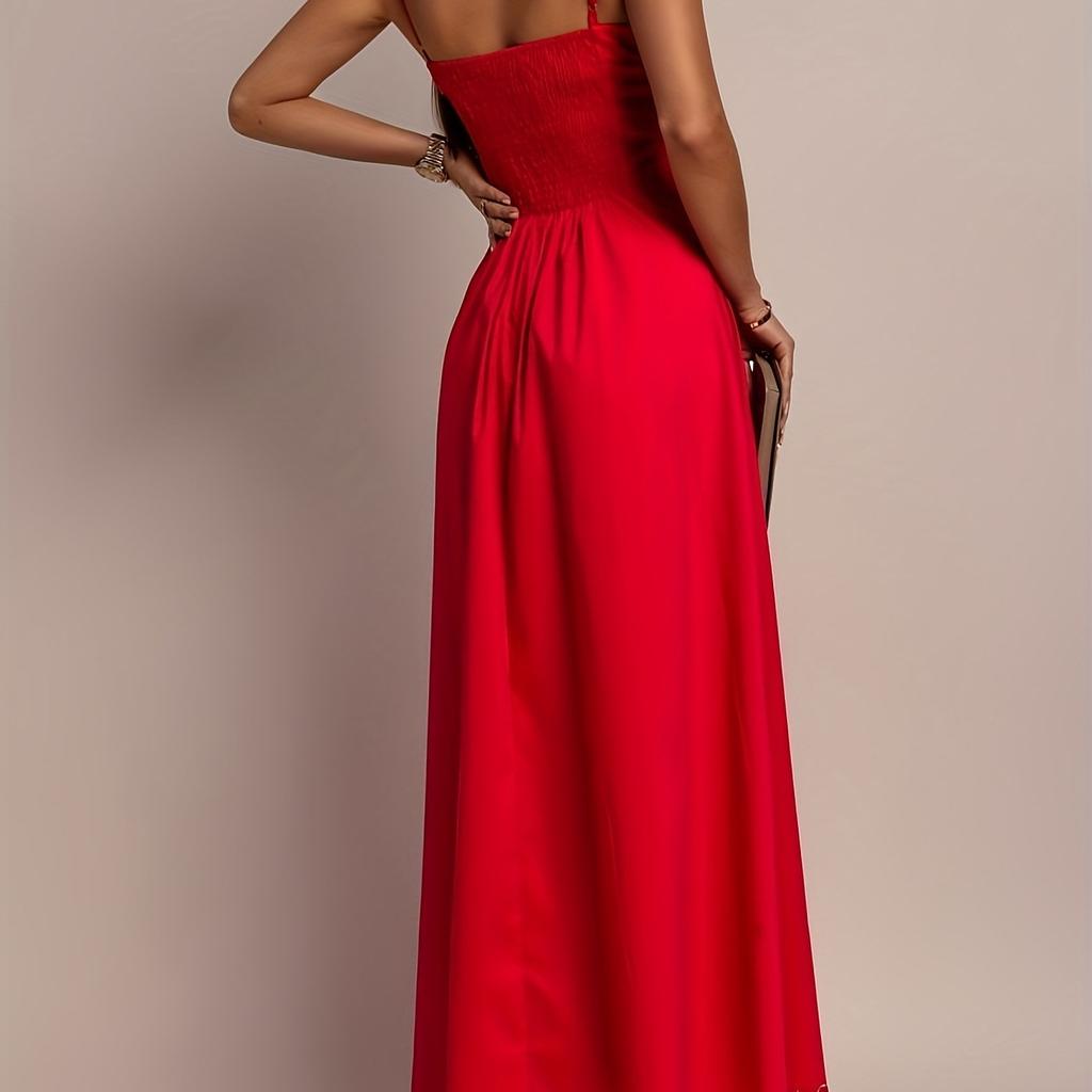 French Pleated Solid Color Suspender Dress Women's Summer New, Elegant Waist Swing Dress Showing Thin and Long