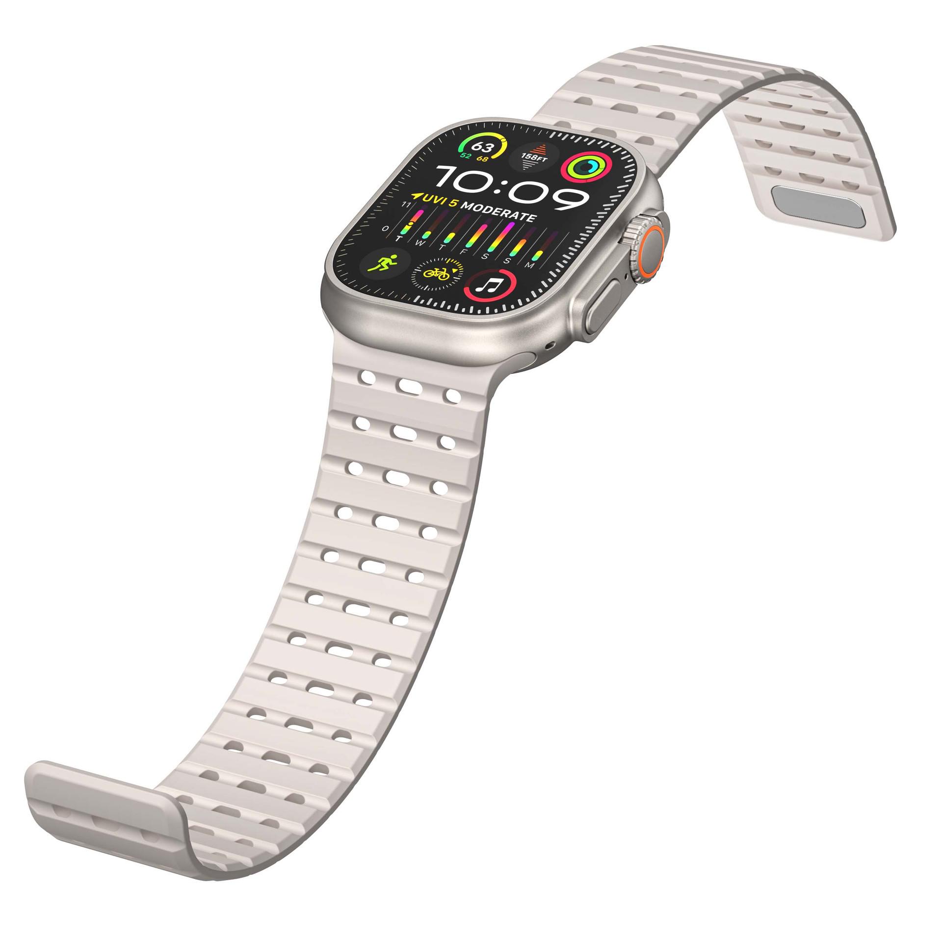 

Магнитный перфорированный силиконовый ремешок для Apple Watch Series 1-9, SE, Ultra 2 38/40/41mm