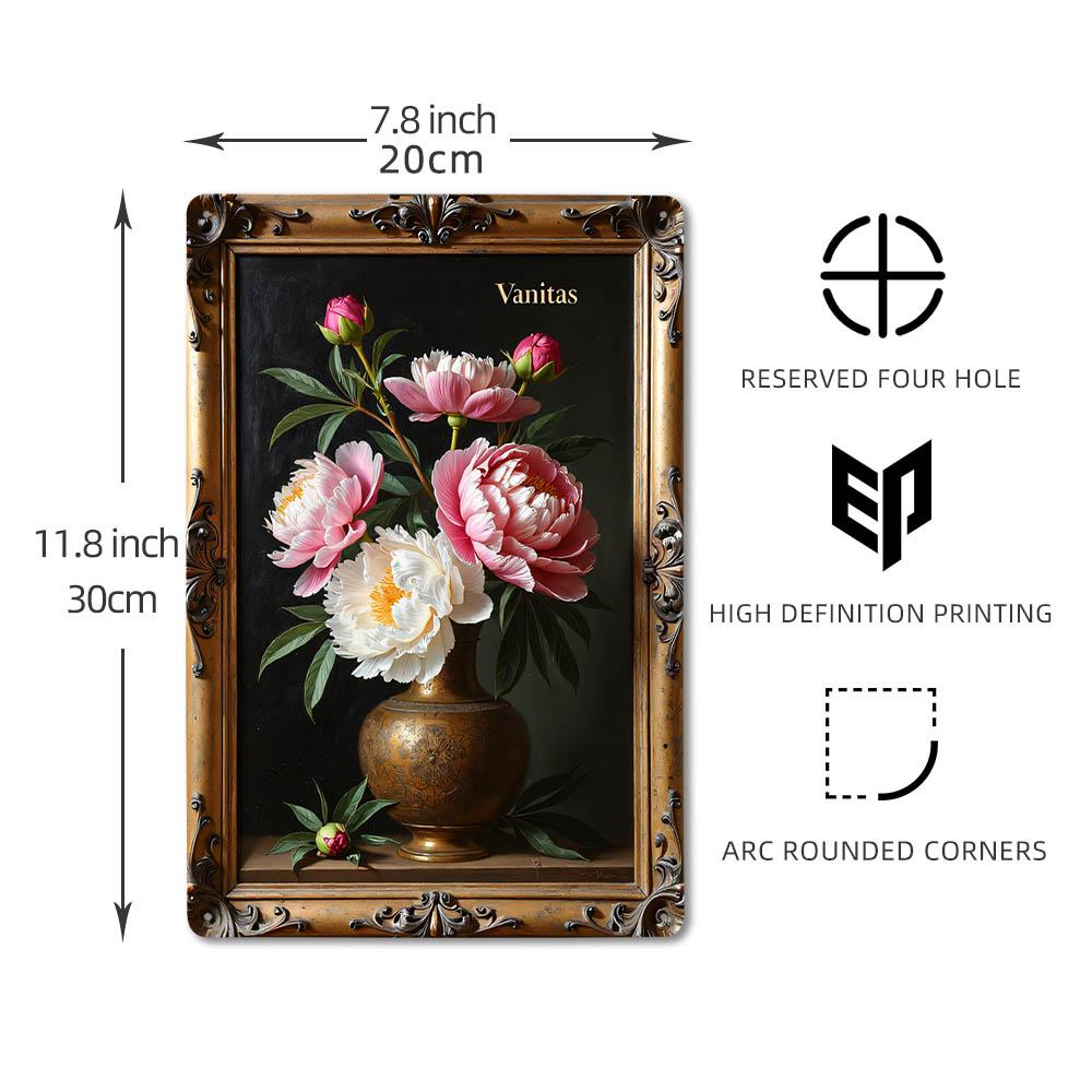 Retro Blumen Metallblechschilder Heimdekoration Wandkunst Garten Bauernhaus Landhausküche Badezimmer Wohnzimmer