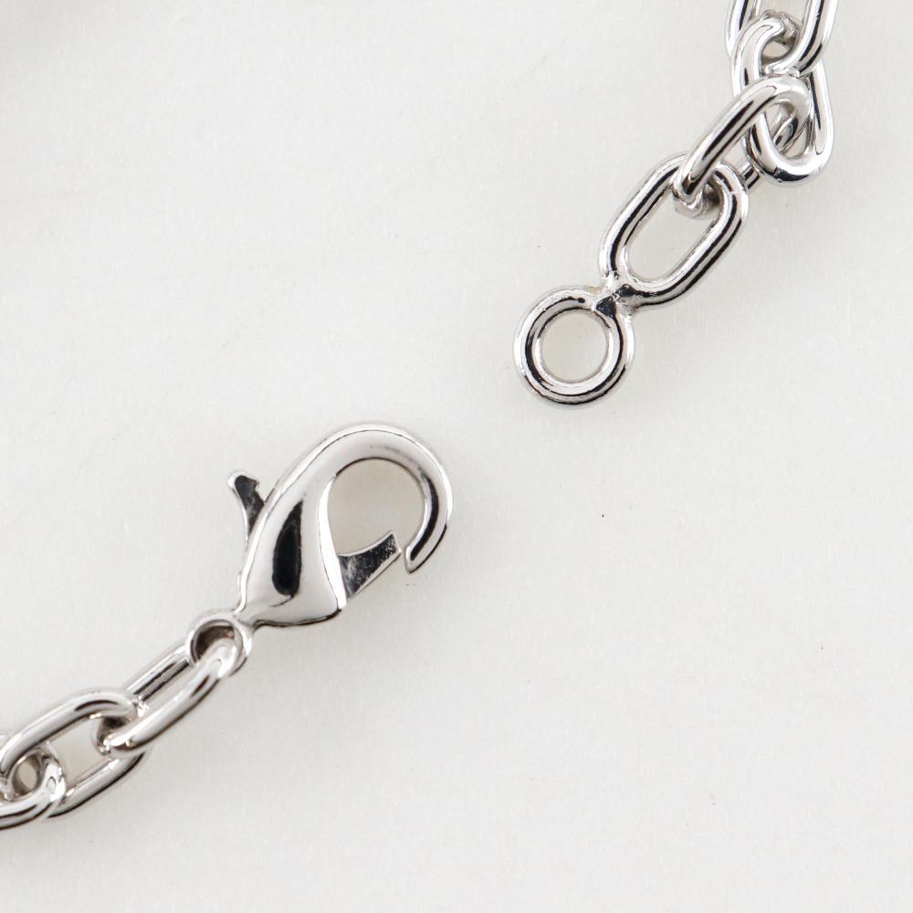 Cartier Heart Key Ring Bag Charm Silver Metallic Heart Women Used