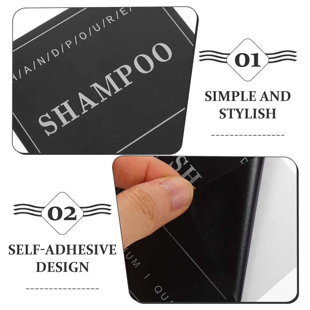 12 Pcs Body Wash Bottle Label Sticker Bathroom Shampoo Labels for Containers Adhesive Glass