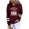 Women's Fashion Leisure Christmas Party Printed Long Sleeve Hooded Pullover Top