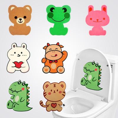 Filz Cartoon Aufkleber Selbstklebender Toilettenaufkleber Badezimmer Wohnzimmer Heimzubehör Aufkleber Bär Frosch Hase Deodorant Deodorant Aufkleber