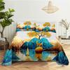 Scene Bed Sheet and Pillowcase Set Bedding Linens Cover Queen King Double Size 220x240 Trees for Bedroom Soft Twin Full Single