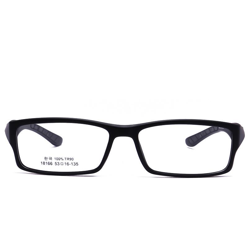 TR90 Sports Comfort Glasses: Square Frame, Narrow Rim, Anti-slip Silicone Temple Tips, Optical Glasses 18166.