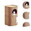 2-3 Tiers Cat House Enclosed Hut Cat Climbing Tree Kitten Scratching Post W/ Hanging Ball Toy for Cats Sleeping Resting Playing