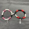 Magnetic Heart Beaded Couple Bracelets – Elastic Jewelry for Best Friends