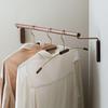Black Walnut Corner Coat Rack: Solid Wood Wall-Mounted Hanger for Clothes Storage