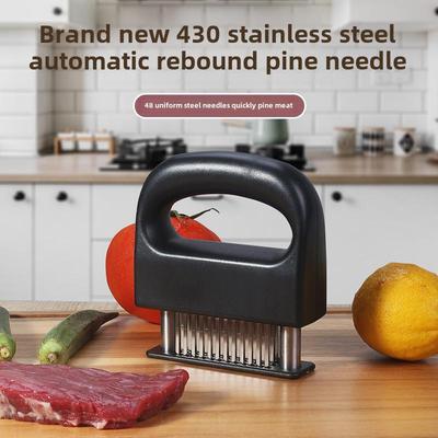 Stainless Steel Meat Tenderizer: 48-Needle Tool for Tenderizing, Piercing, and Flavoring Meat