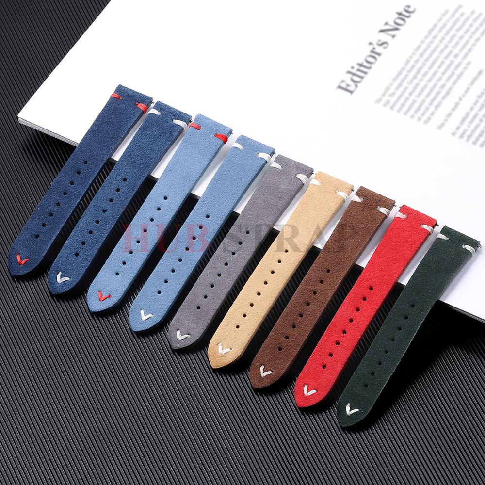 18mm 20mm 22mm Band High Quality Suede Cowhide Strap for Seiko Watchband Butterfly Buckle Wristband Vintage Bracelet Accessories