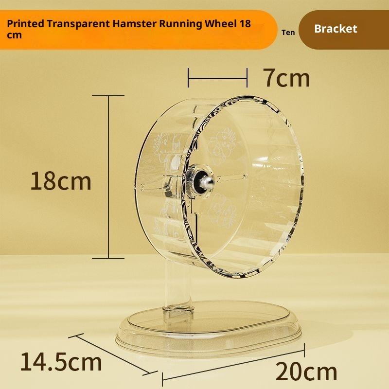 

1 Set Clear Plastic/Wood Silent Exercise Wheel Shatterproof Hamster Free Running Wheel Pet Toy Fits For Wire & Acrylic Cages A1