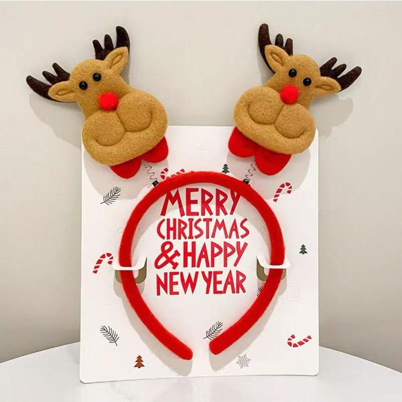 Karácsonyi fejpánt Xmas Elk Horn Bell flitter Karácsonyi hajpánt Boldog Új Évet Fotók Kellékek Boldog karácsonyt dekorációs ajándékok gyerekeknek