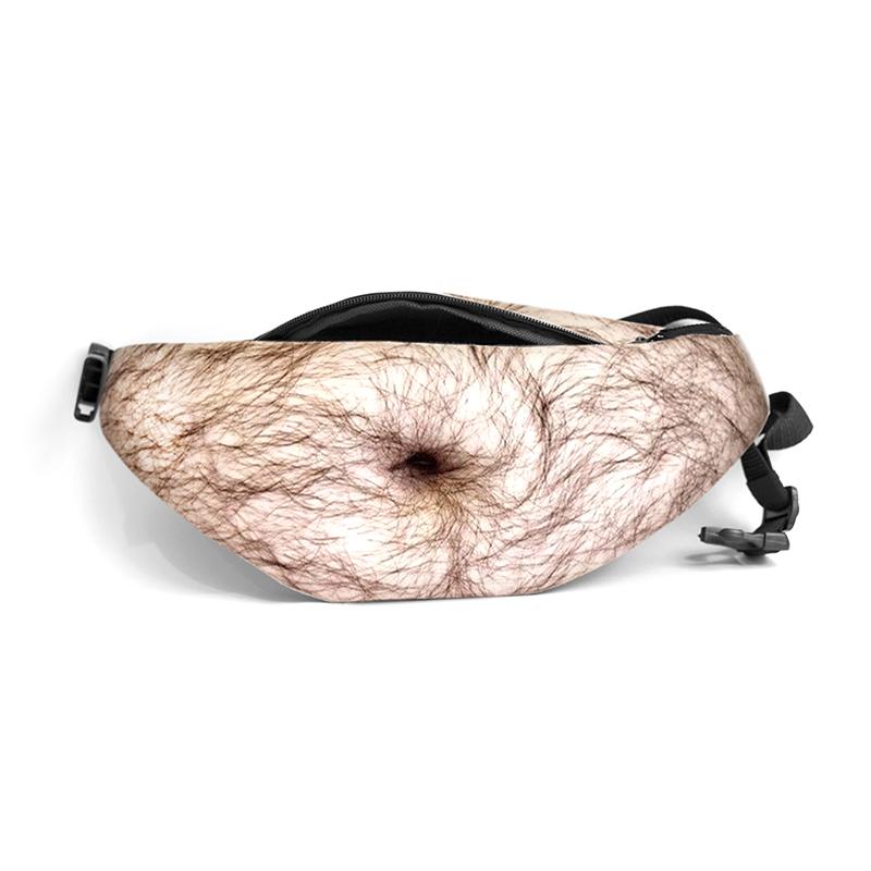 Funny Dad Bod Money Belt Bag Men Travel Bags Flesh Color Creative Fanny Pack Beer Fat Belly Bum Pouch Waist Bag