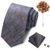 Men's Formal Tie, Pocket Square, Cufflinks & Brooch Set.