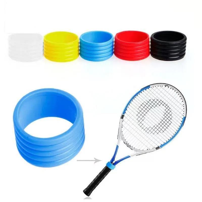 4Pcs/Lot Silicone Tennis Racket Grip Ring Handle Closure Rubber Sweat-Absorbing Band Fixed Stretchable Handle Tennis Accessories