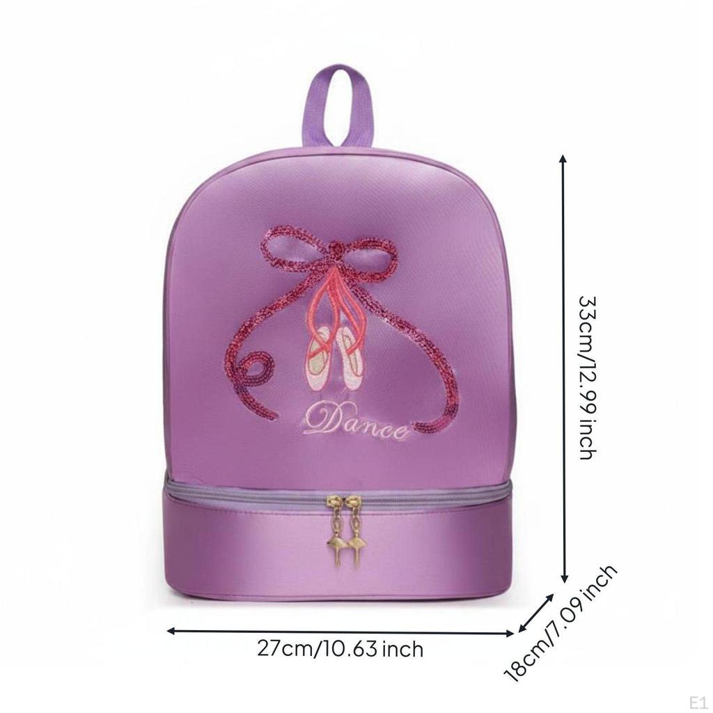 Dance Bag Shoe Compartment Large Capacity Girls Ballet Backpack Sequin Design Princess for