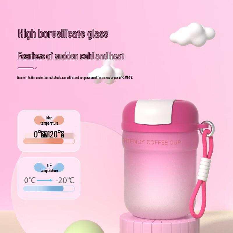 DH Trend Gradient Heat-Resistant Glass Dual-Drink Travel Mug 360ML