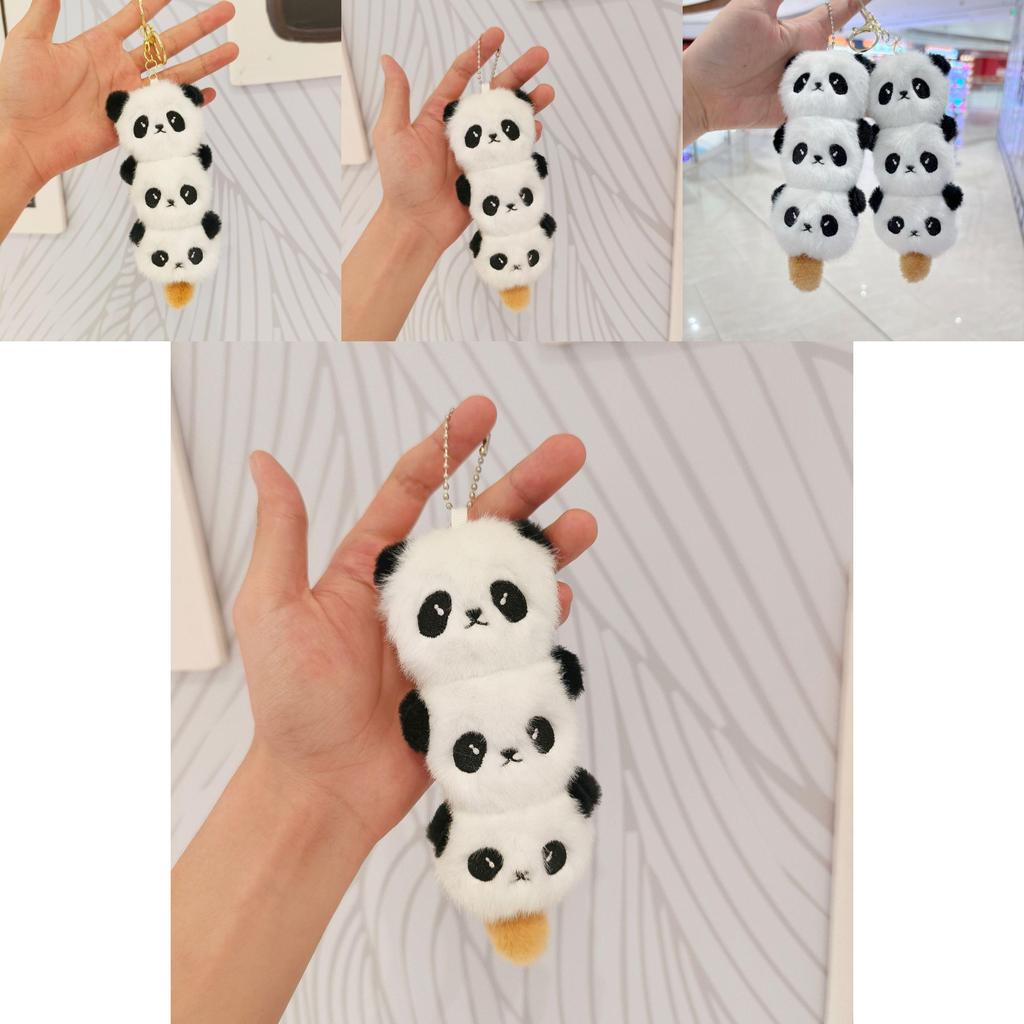 Adorable Cartoon Panda Sugar Gourd Plush Keychain Fun Backpack Pendant Toy Gift
