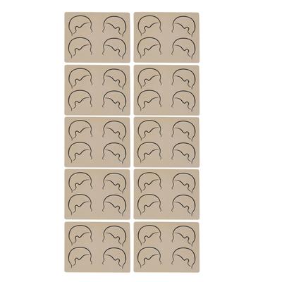 10pcs Scalp Tattoo Practice Skin Double Sides Pre Print Scalp Training Skin Micropigmentation
