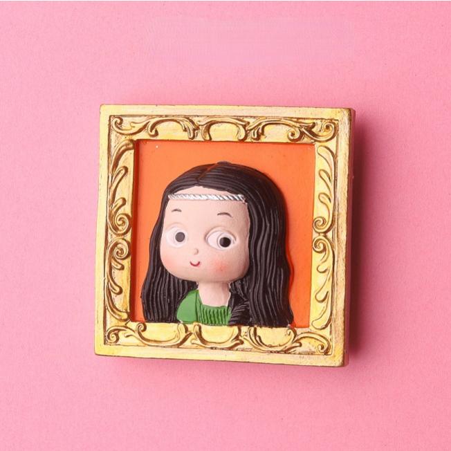 Mini Cute Cartoon World Famous Paintings Fridge Magnets Cute Van Gogh Girl With Pearl Earring Magnetic Stickers for Blackboard