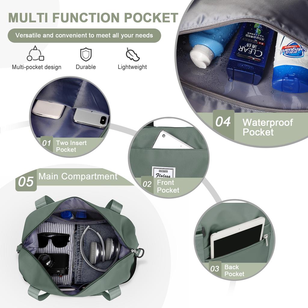 Travel Duffel Bag, Women Sports Tote Fitness Gym Bag, Ryanair Cabin Bag 40x20x25 Hand Luggage, Shoulder Weekender Bag Travel Bag