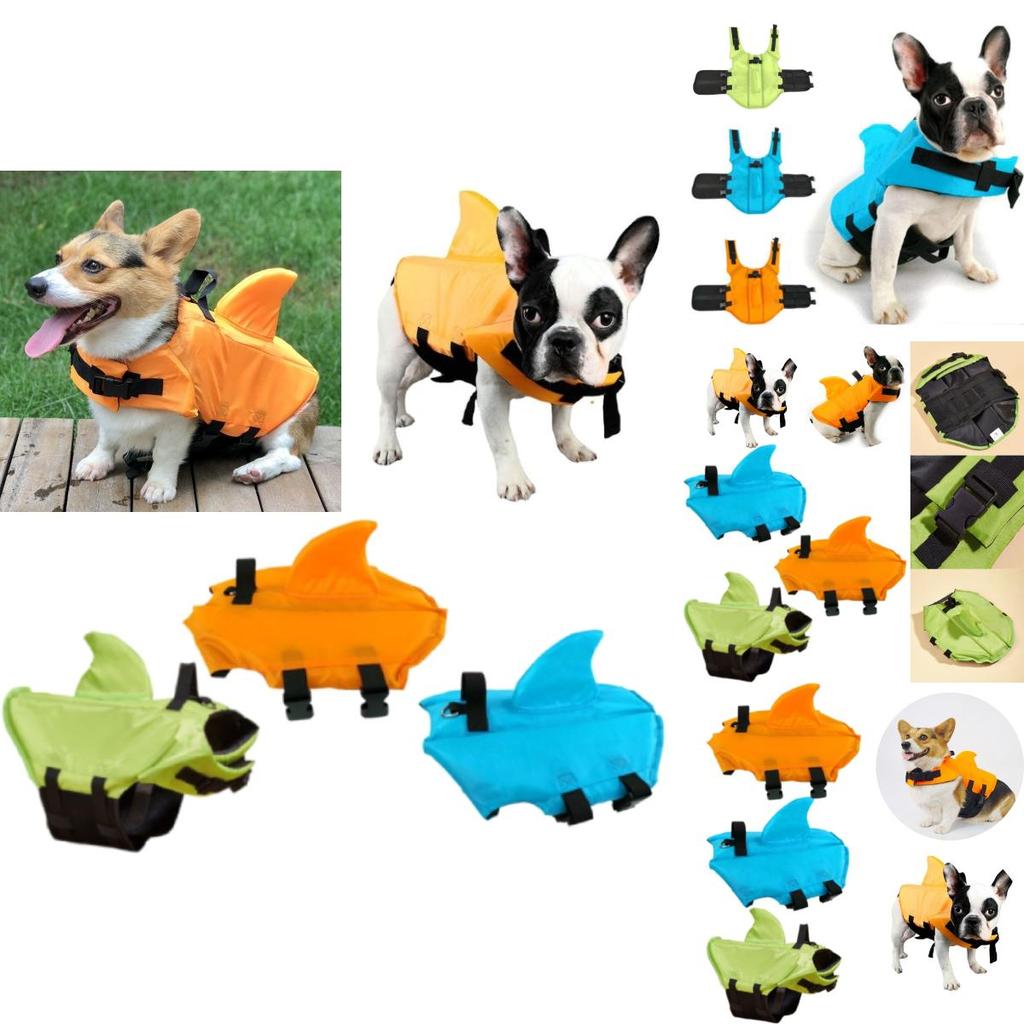 Stylish Wangupet Shark Fin Pet Life Jacket For Small And Large Dogs