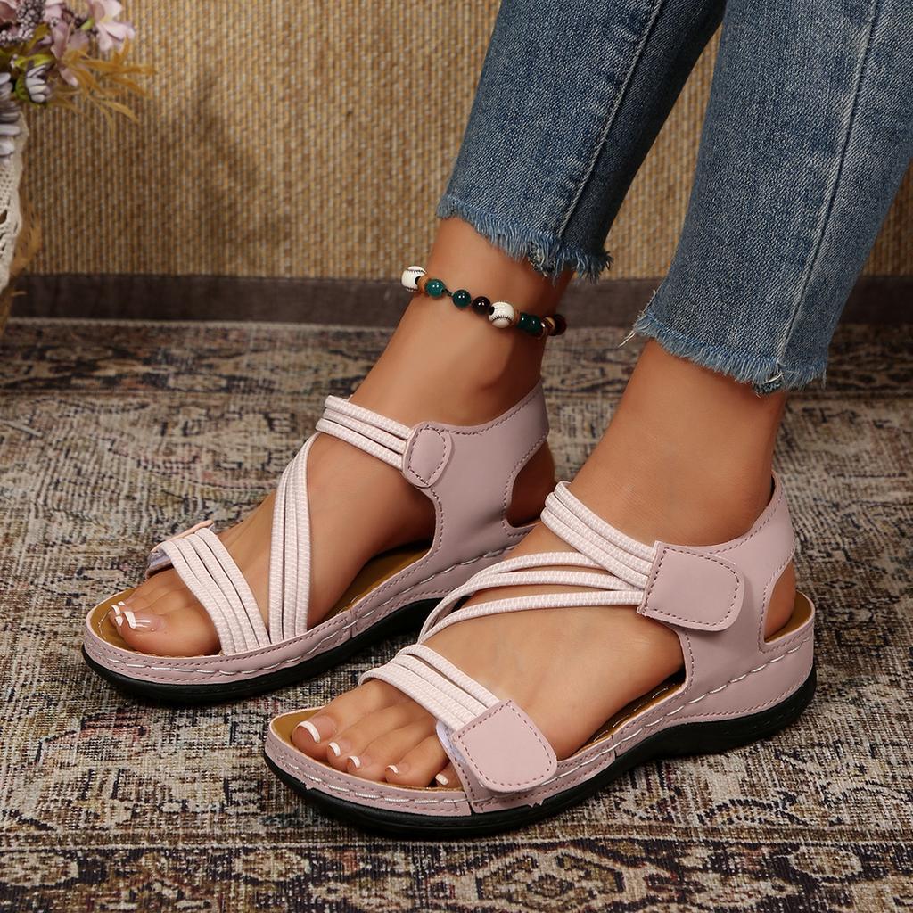 Sandales compensées tendance pour femmes, chaussures d'été décontractées à plateforme, confortables et antidérapantes, pour la plage