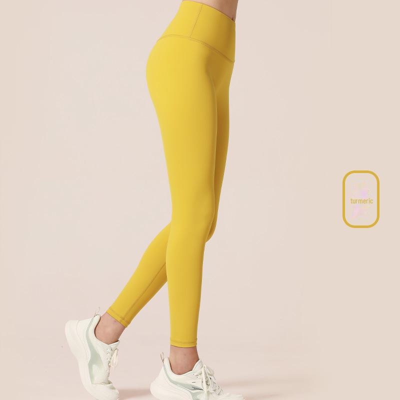 2024 Women's High-Waist Nude Yoga Pants - Peach Hip Tights for Sports & Fitness