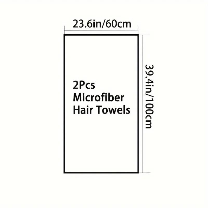 2pcs/set Extra-large Elastic Band Ultra-fine Fiber Dry Hair Towel High Water Absorption Soft and Frizz Control Headscarf