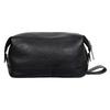 Nová kožená hnědá kosmetická taška unisex cestovní toaletní kosmetická taštička holicí sada pro muže a ženy (Černá)