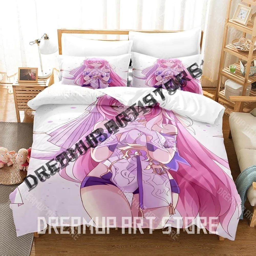 3D Print Elysia Honkai Impact 3rd Bedding Set Single Twin Full Queen King Size Bed Set Adult Bedroom Duvetcover Sets Anime