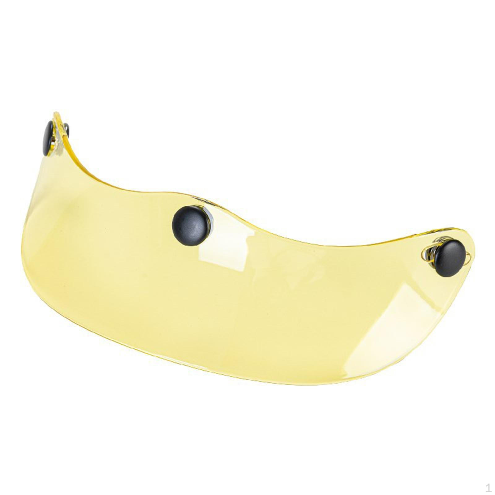 

3 Snap Visor Cover for Helmet Peak Replacement 3/4 Models Transparent Yellow