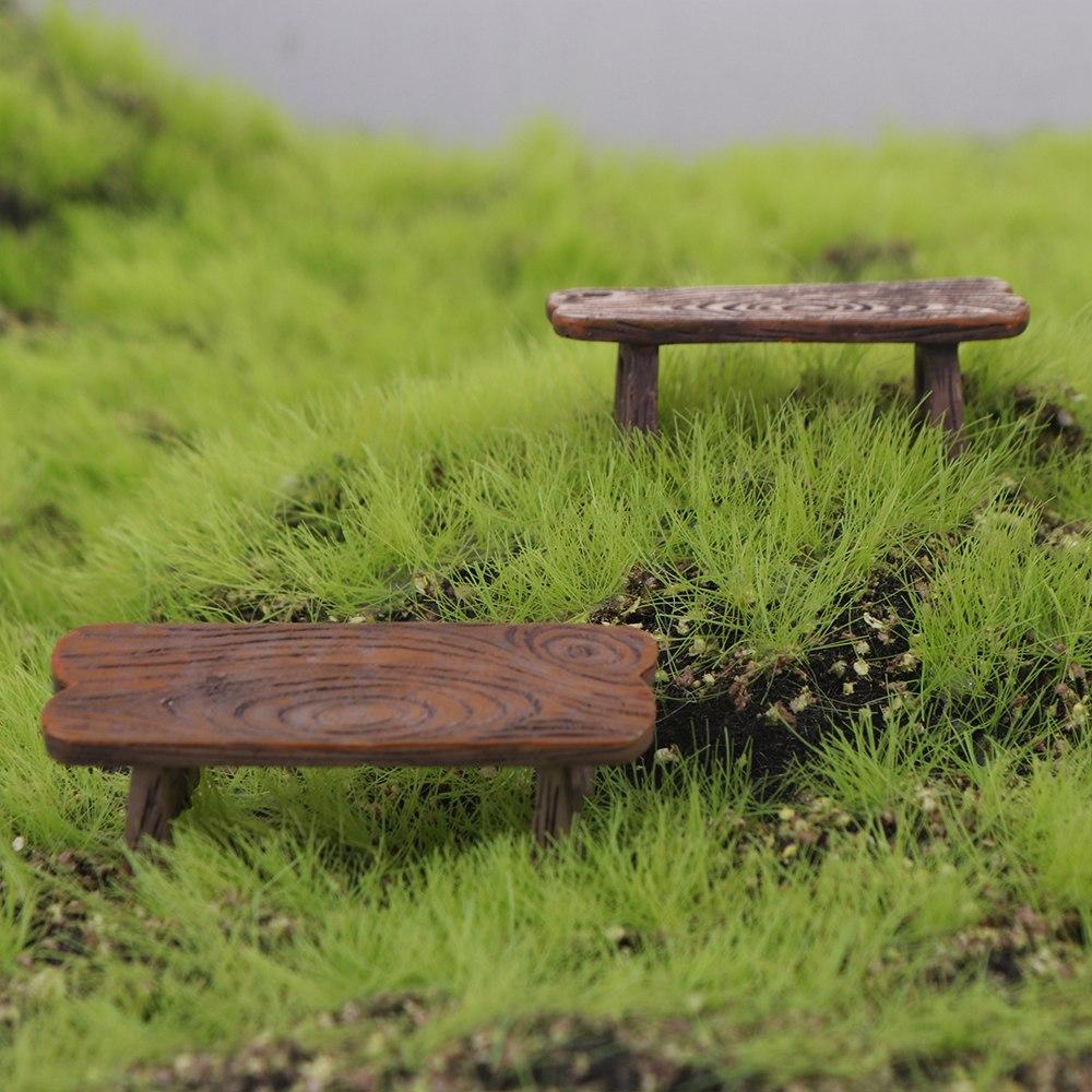 Mini Dollhouse Miniature Wooden Bench Wooden Stool Fairy Garden Miniatures Decor  Kids Gift