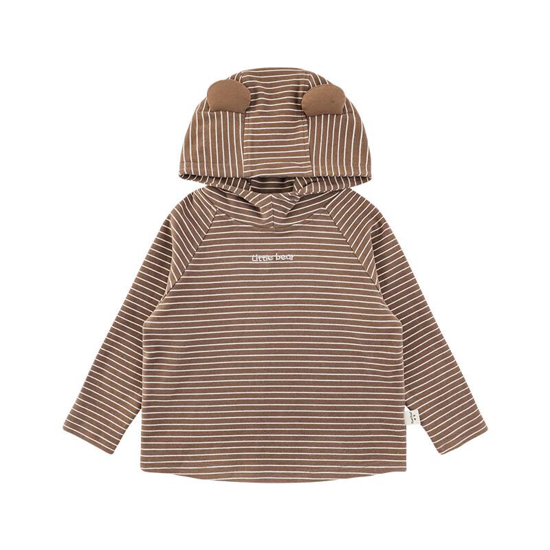 Boys 2025 Winter Hooded Double-Fleece Striped Base Layer 100 cm