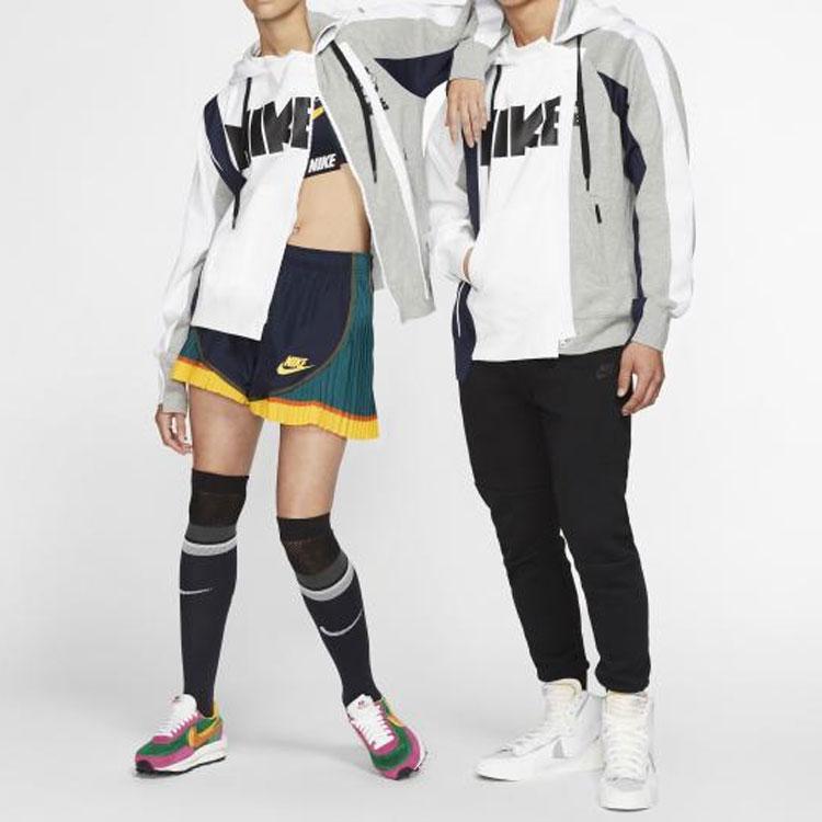 Nike x Sacai Double-Zip Hoodie Canyon Gold/Obsidian Women Outerwear Grey CD6303-711