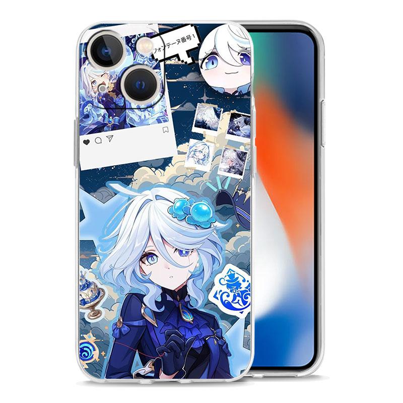 Phone Case For iPhone 17 Air Cases iPhone 16 15 12 13 14 Pro Max SE 7 8 Plus iPhone11 Clear Cover Genshin Impact Lovely Furina
