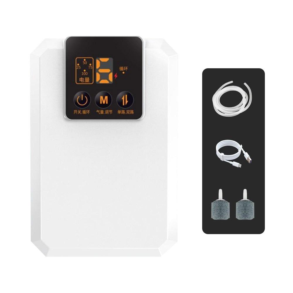 Silent Fish Tank Oxygen Pump Waterproof USB Rechargeable Oxygenation Pump Continuous/Interval Mode Oxygen Booster Pump Outdoor