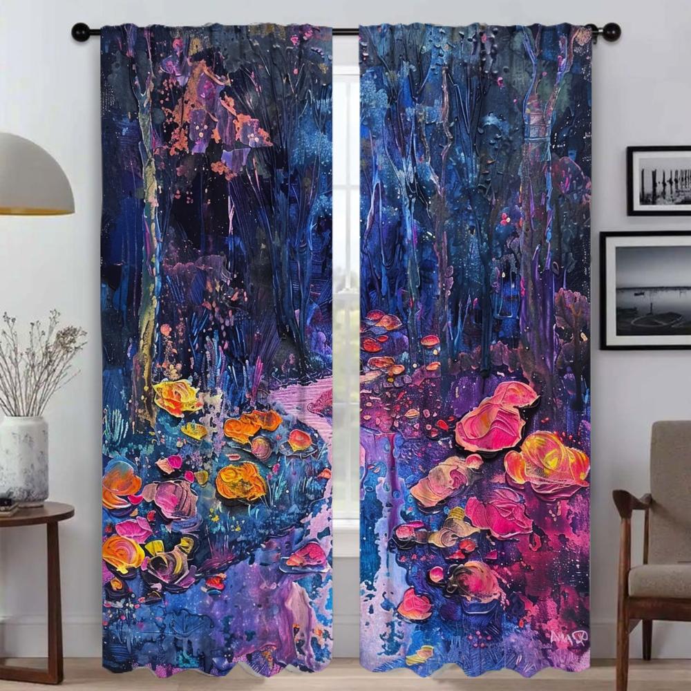 Garden Curtain Room Panel Curtains Bedroom Partition Shades Halloween Decoration Home Interior Child Darkening For Sleeping Area Made Of Polyester