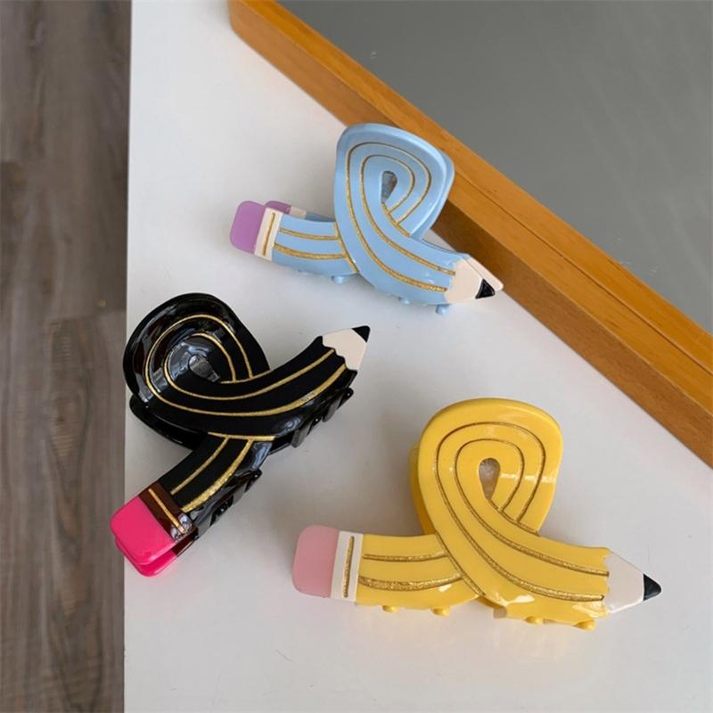 Elegant Pencil Hair Claw for Women Girl Creative Shape Claw Clip Hair Grip Ponytail Holder Back To School Hair Decors