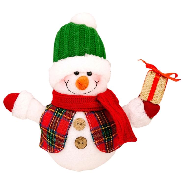 

Christmas Snowman Desk Decors Plastic LED Lighted Ornament Battery Operated Safe Durable Design For Holiday Family Room Display зелёный