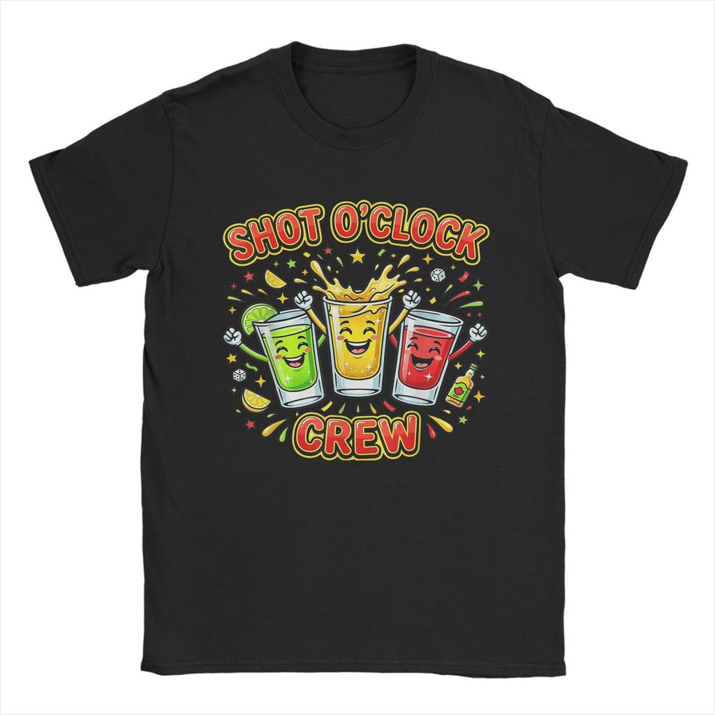 Funny It is Shot O Clock Somewhere Barhopping Drinking Party Tshirt Cotton Clothes Vintage O-neck