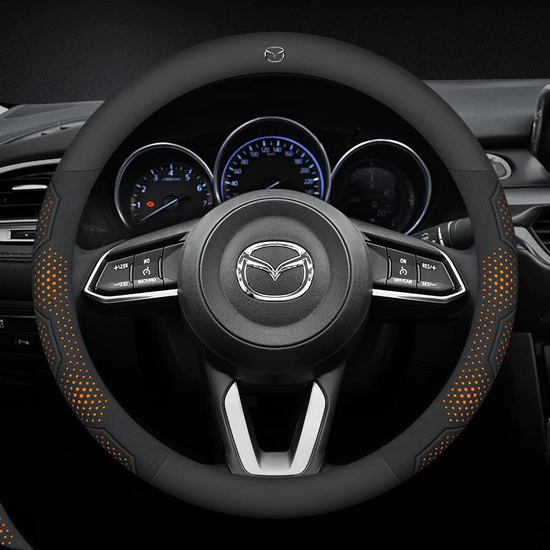 2025 Horký potah volantu z karbonových vláken a semiše pro Mazda 3 5 6 SKYACTIV Axela Atenza CX30 CX5 CX8 CX9 MX5 RX8 RX7 BT50 Acc