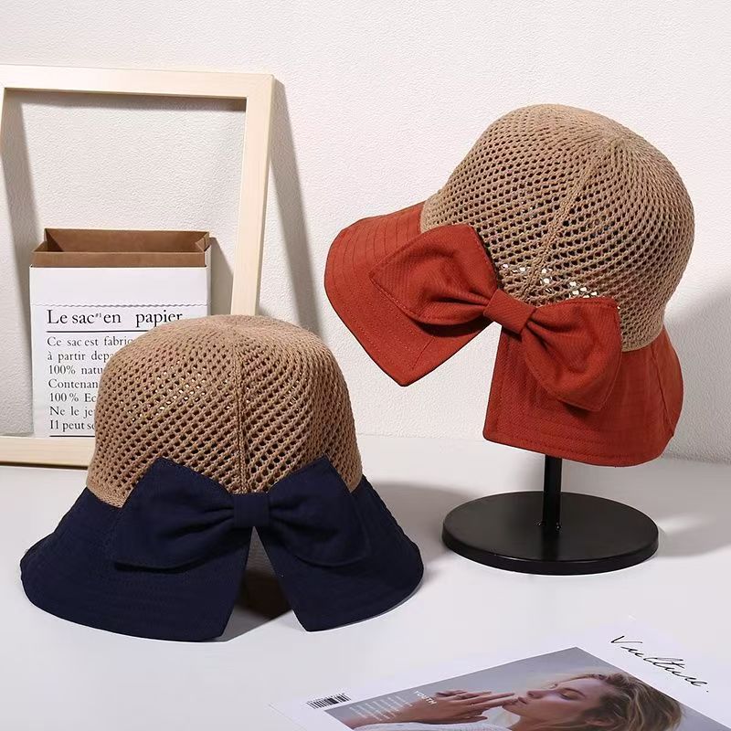 Hat, women's summer sunscreen, sunshade, straw hat, hollow fashion, cool Korean version trend, versatile sun hat, travel bucket hat
