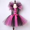Halloween Witch Costume for Girls: European & American Style with Hat and Mesh Puffy Skirt