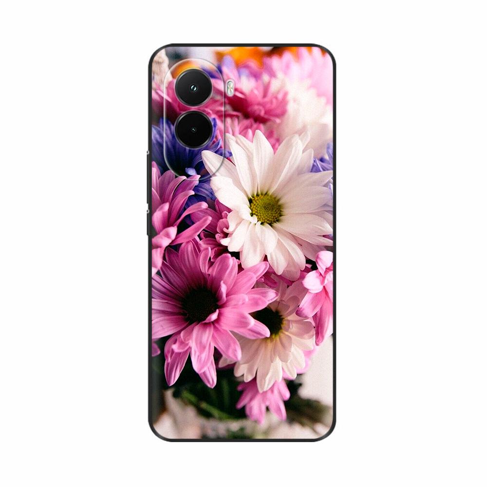 Phone Case For Xiaomi Poco M7 4G Case Soft Silicone TPU Back Cover For Poco M7 Pro 5G Case Ultra Thin Flower Skull Painted Cases