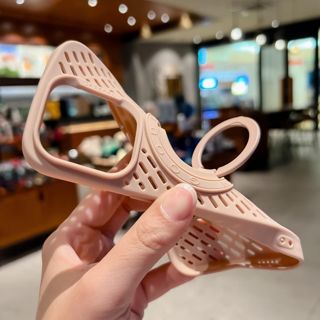 The Mesh Heat Dissipation Phone Case Is Suitable for IPhone16pro, Invisible Stand Protective Case 13max Shell and Apple 15 Software