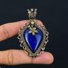 Lapis Lazuli Gemstone Copper Wire Wrap Handmade Pendant Jewelry Gift For Love